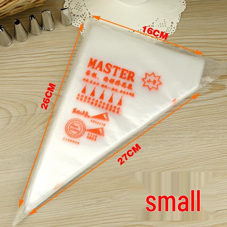 Baking Piping Tools: Disposable Thickened Cake Piping Bags (Large, Medium, Small) - 100 Pcs