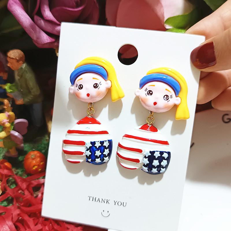 

New Insipid Transparent Punk Girl Vintage Pearl 925 Silver Earrings