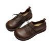 Fashion Vintage leather single shoes Cowhide soft big toe big toe shoes
