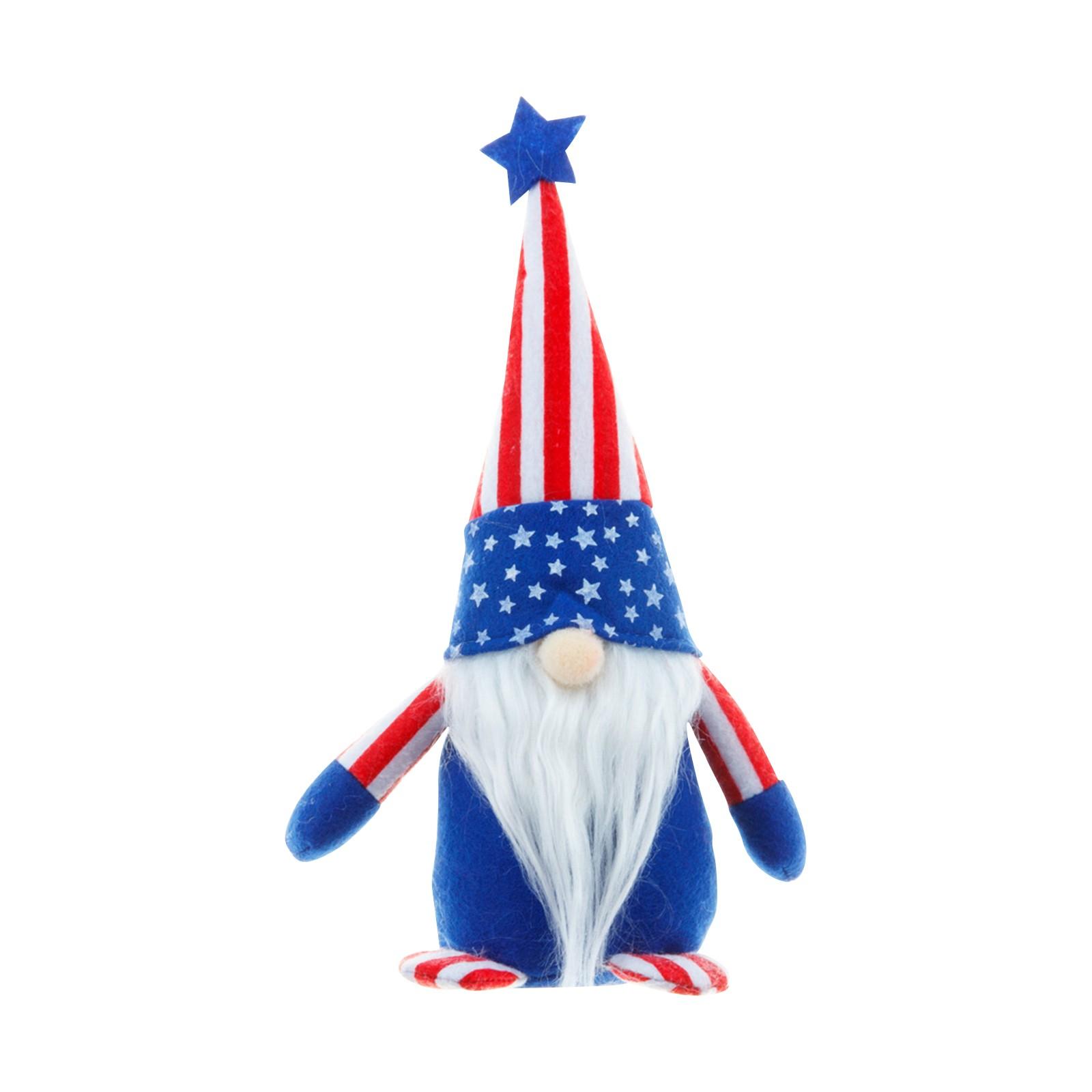 

Pointed Hat Star-spangled Faceless Doll Ornament One Size синій