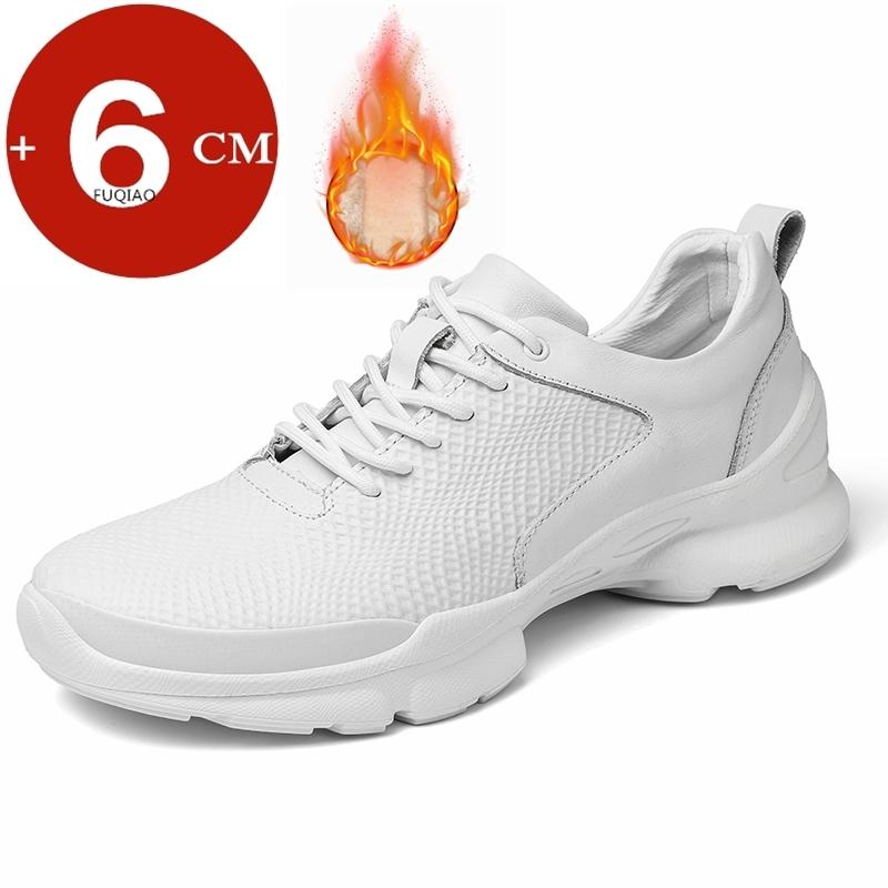 Summer Winter Genuine Leather 6cm Height Increase Sneakers Unisex Lightweight Comfort Breathable Elevator Sports for Men & Women