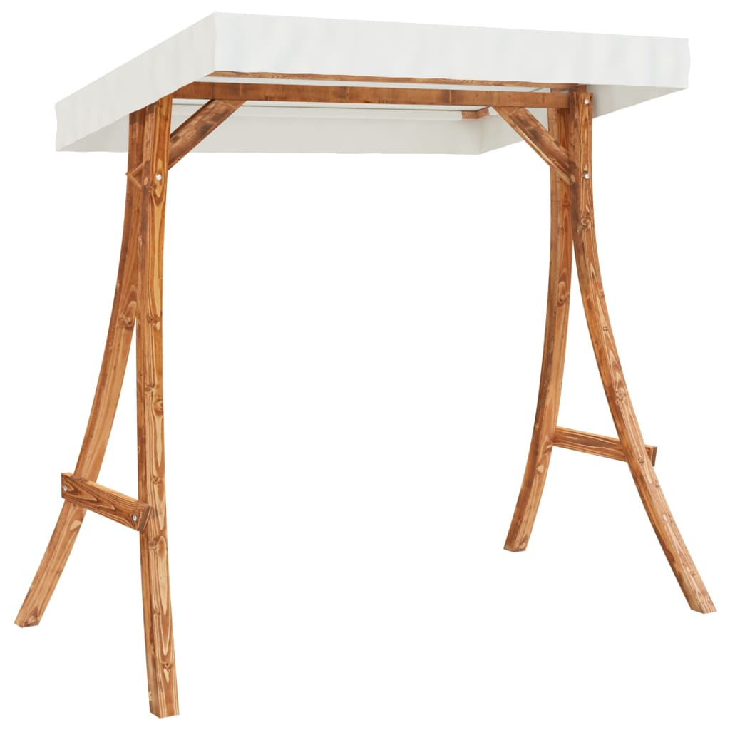 Hollywood Swing with Canopy Solid Fir Wood with Teak Finish