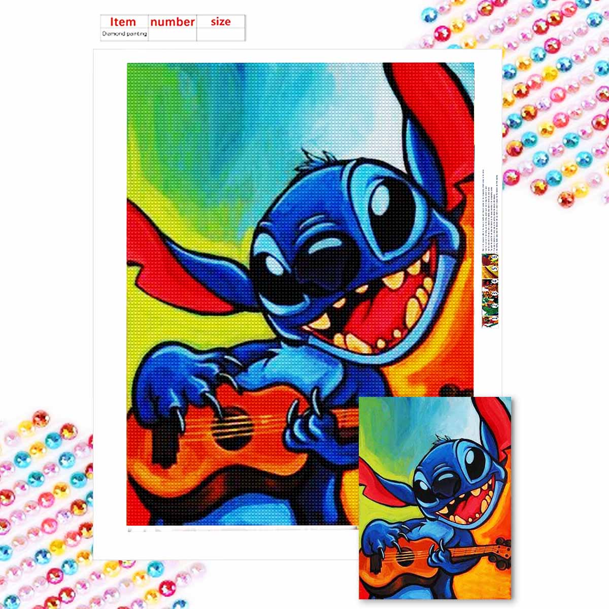 

Full Round Diamond Painting Stitch Who Plays The Guitar Art Rhinestone Picture Mosaic DIY 5D Cross Stitch Embroidery Home Decoration Round 20x30cm