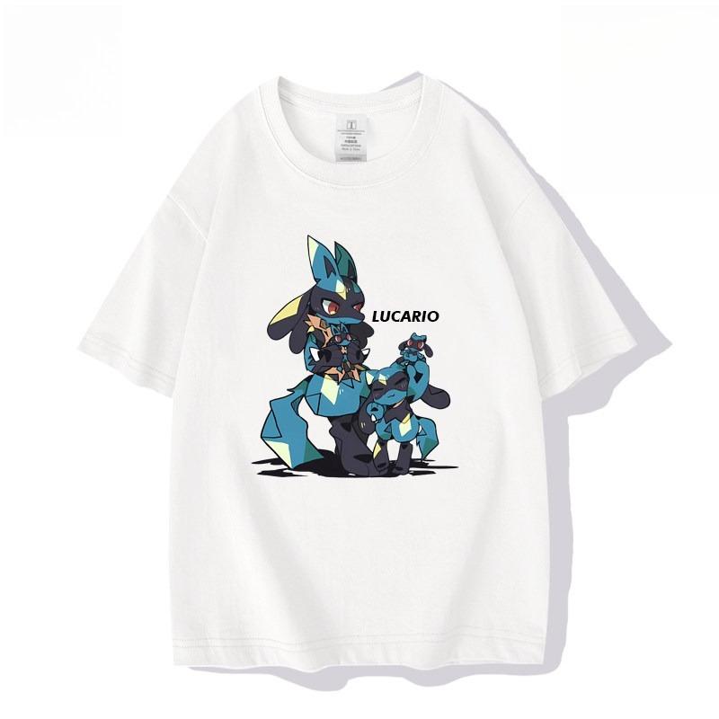 Lucario Elf Pokmon Anime Printed Tshirt Summer Unisexs And Unisexs Tshirt Trendy Loose Casual Y2k Short Sleeve Tops 2026 New