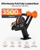 Boat Trailer Winch Stand with Roller, 1588 Kg, 6.1m Orange Polyester Strap, Boat Winch Mount, for 2-3 Inches W X 3-4 Inches H Trailer Tongue, Fit for