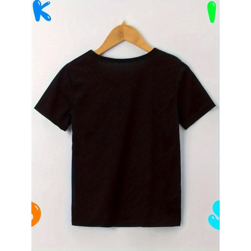 Children Crew Neck Short Sleeve T-Shirt with Colorful COOL COUSINS SLUB Letter Print