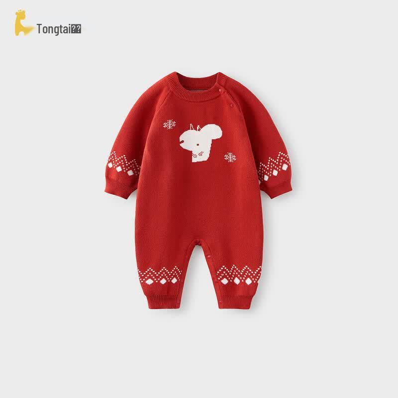 TONGTAI Baby Long Sleeve Knitted Romper