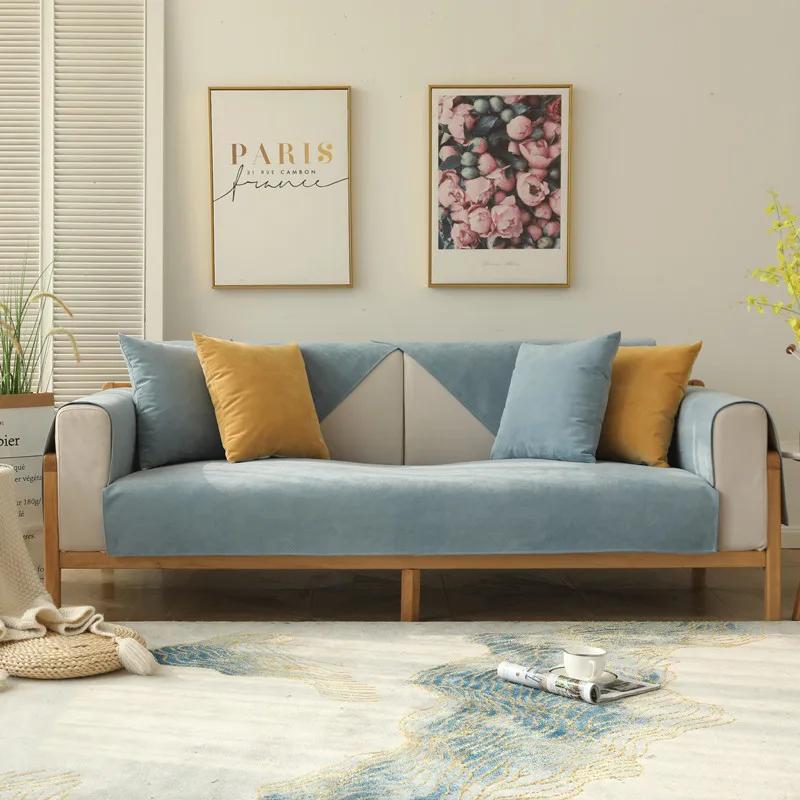 Four Seasons Universal Waterproof Sofa Cover Sofa Pet Changing Pad Nordic Modern Solid Color Non-slip Covers for Sofa Protective