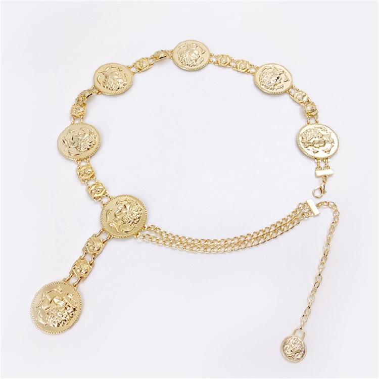 Elegant Waist Belt Aesthetic Head Charm Photo Props Belt for Jeans Dress Belt Body Jewelry Metallic Chain