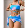 Split swimsuit three-piece bikini sexy swimsuit gradual change multi-color bikini