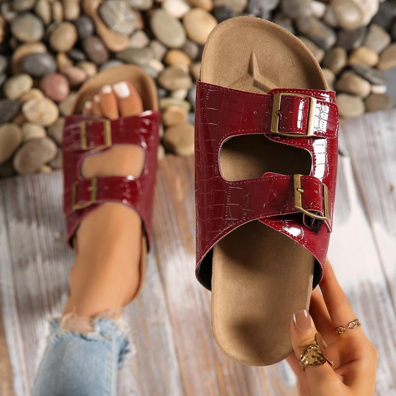 Slippers Women's Spring Summer New Products Women's Cool Slippers Large Size Buckle Lazy One Pedal Platform Beach Shoes Tide