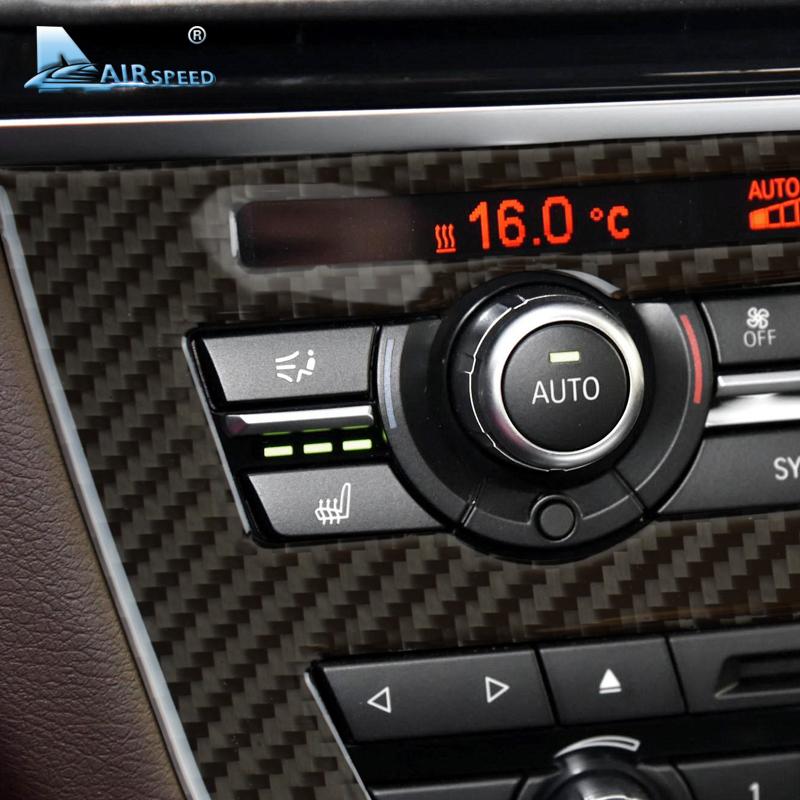Kohlefaser AC CD Bedienfeld Aufkleber für BMW X5 F15 X6 F16 2014-2017 Innendekoration