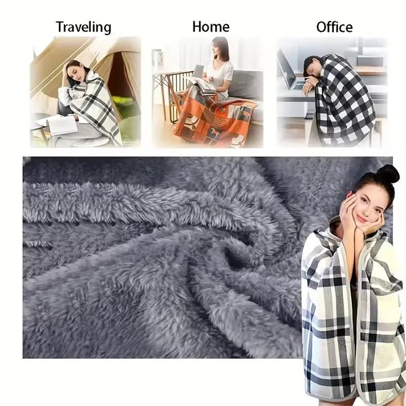 1PC Flannel Shawl Blanket Wearable Lazy Casual Office Warmth Shawl Blanket for Comfort And Style