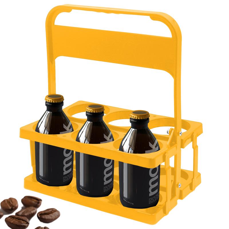 Suport pentru sticle de bere pliabil, pachet de 6 culori, cu mâner, portabil, reutilizabil, suport pentru pahare de vin, container pentru băuturi