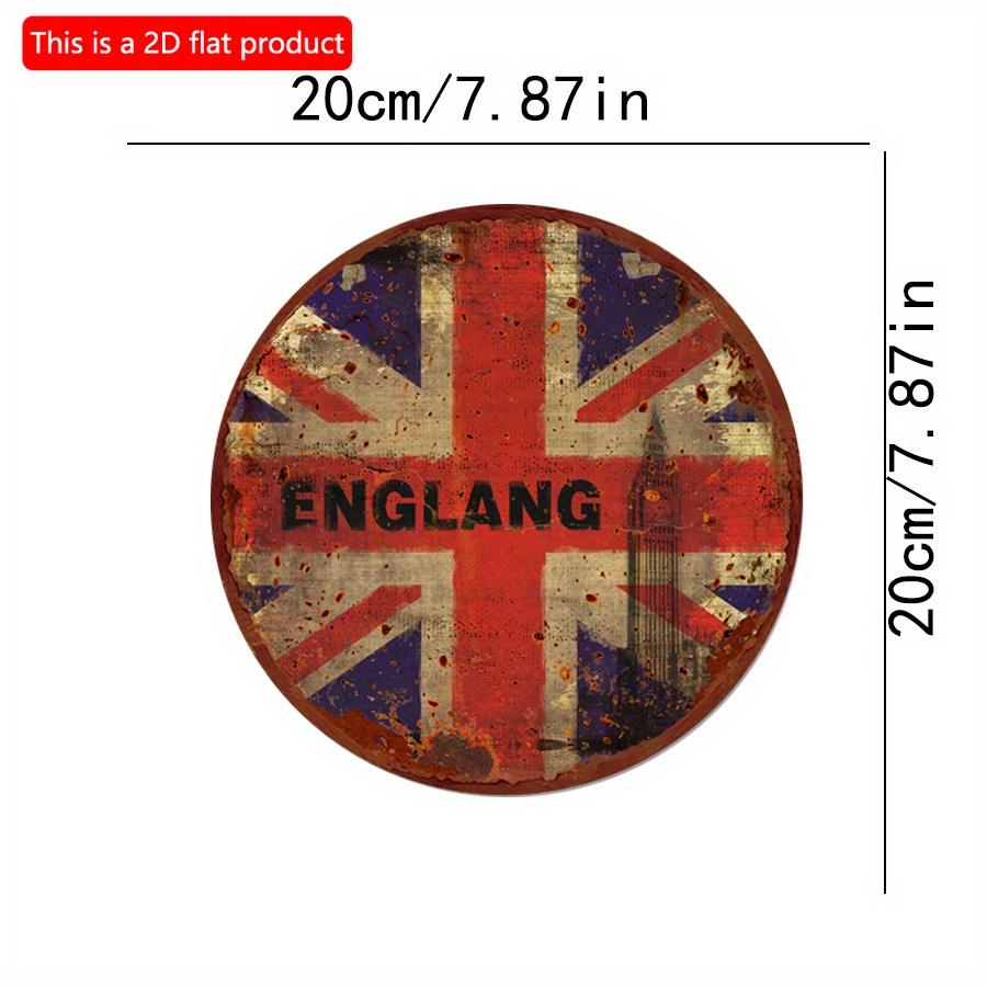 

2D плоский 20*20 см 1 шт. Винтажный принт английского флага с рисунком Биг Бена в деревенском стиле, красно-синий ретро-стиль, идеальные настенные украшения для баров, гаражей, автомобилей, 20*20cm
