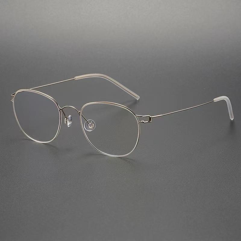 Denmark Brand Retro Oval Round Handmade Round Ultralight Air Titanium Glasses Frame Women Fashion Eyeglasses Eyeglass Man Robin