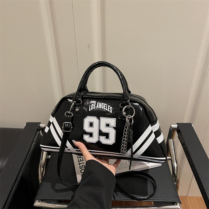 New Messenger Bag Women's Style Bowling Handbag Fashion Contrasting Color Polka Dot Casual Fashion Shoulder Bag