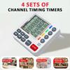 Stummschaltbare Kanäle Uhr Hoch-/Runterzählen Küchenwecker Digital 4 Kanäle Timer Wecker