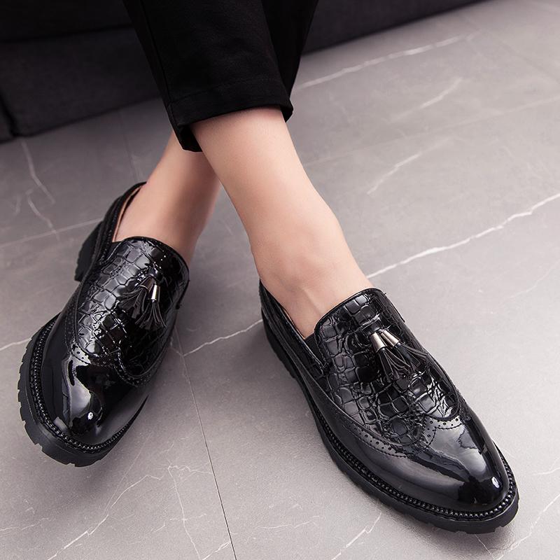 Business Men Fringed Shoes British Casual Breathable Fashionable High-end Leather Shoes Gentleman Social Shoes 38-48 Men Shoes
