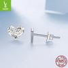 S925 Sterling Silver Shining Love Stud Earrings Women'S Simple Classic Sequin Design Small Stud Earrings