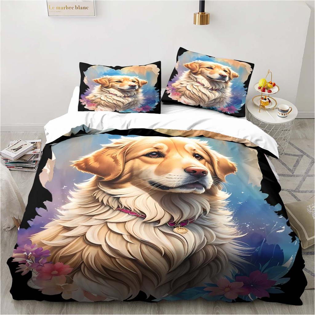 3D Bettwäscheset mit Hundemuster; Bulldog Schlafzimmer Zuhause Kissenbezug und Bettbezug King-Size Bettwäsche-Set für Kinderzimmer; Luxus