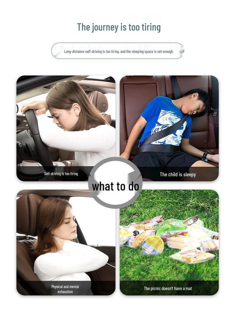 Inflatable Car Back Seat Mattress - Folding Travel Bed for Sedan