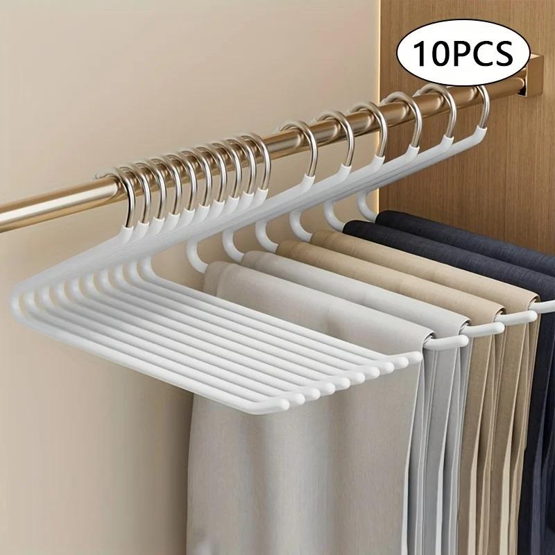 10-piece Space-saving Goose-shaped Z-type Trouser Hangers, Durable Metal Material,Multi-functional Trouser Storage,Home Supplies