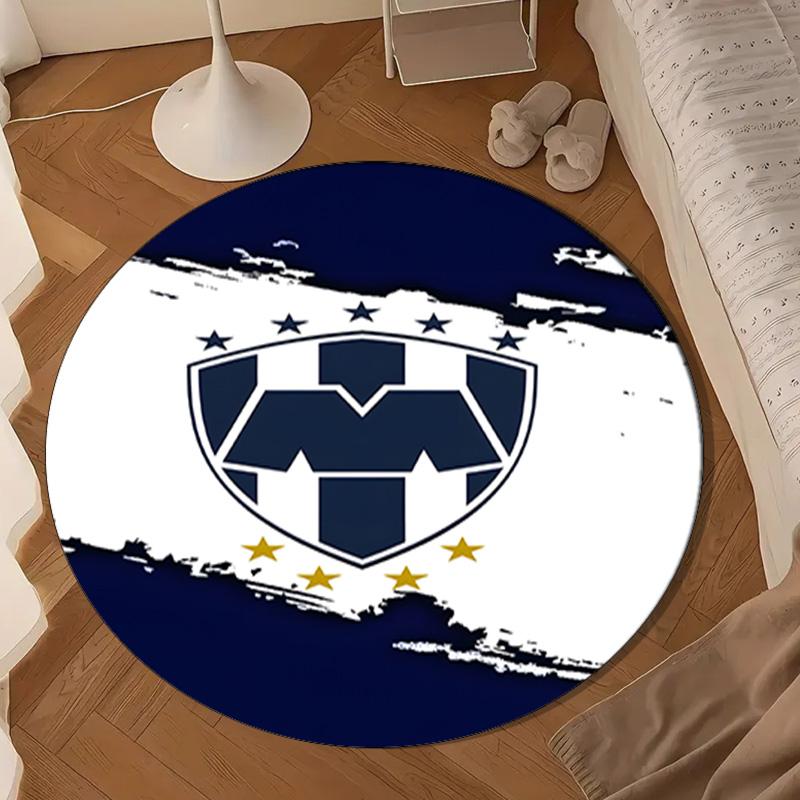1PC rug Monter-rey Football Crest Art Round mat Home Decor, Chair rug For livingroom,Bedroom, doormat home decor Birthday Gift Christmas Gifts