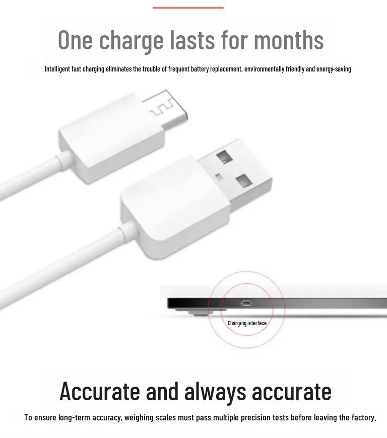 USB Rechargeable High-Precision Body Scale - Cute, Electronic, Weight Loss Scale, Perfect Gift (One Piece)