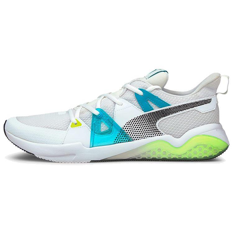 

Puma Comfortable Durable Shock Absorbing Lightweight Low Top Training Shoes Men Sneaker White Blue Green 194372-02 44