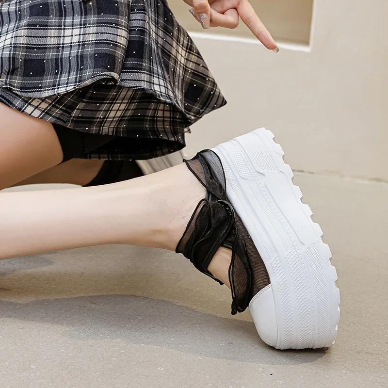 

Мода 8 см Воздушная сетка Женские Новые Летние Весенние Слайды Сандалии Платформа Танкетка Микрофибра Мюли Обувь Массивная Платформа Танкетка Шлепанцы 39 чёрный