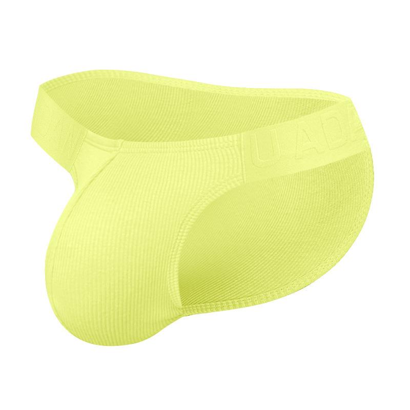 1 Piece Hot Chinese Style Embossed Man Underwear High-cut Briefs For Men Low Waist Lingerie Male Ribbed Cotton Solid Color