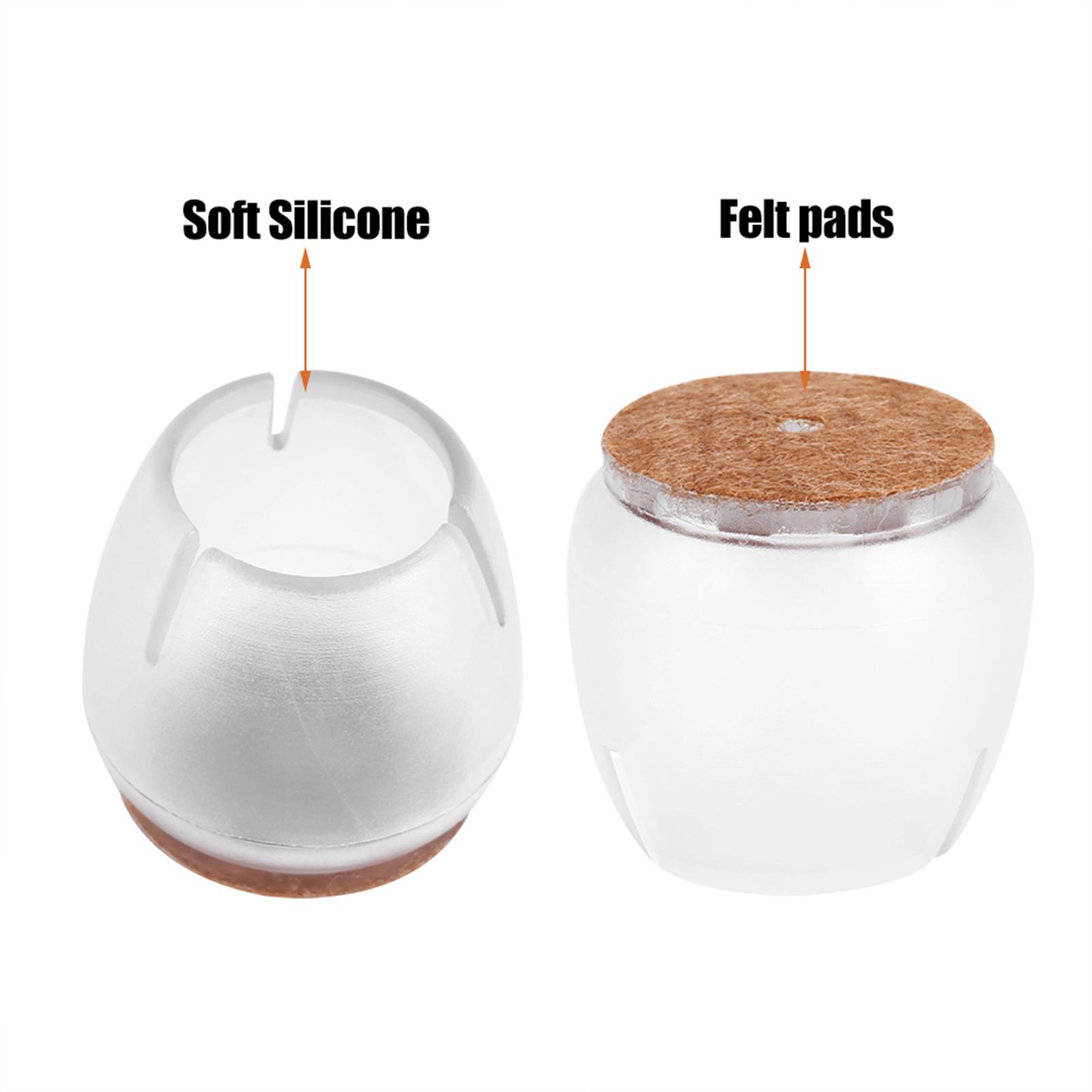 

16Pcs Transparent PVC Table Chair Furniture Leg Non Slip Foot Cups Cover Floor or S