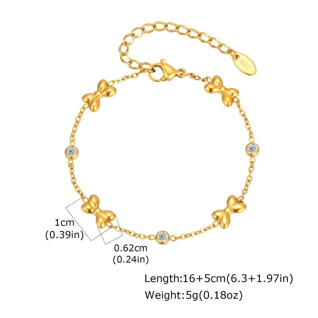 Trendy Stainless Steel Bracelet for Women, 18K Gold Plated Stackable Wrist Chain Minimalist Luxury Jewelry
