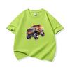 Kids Cotton T Shirt Vintage Watercolor Offroad Truck Print Crew Neck Short Sleeve Tee Casual Breathable Boys Girls Summer Tops