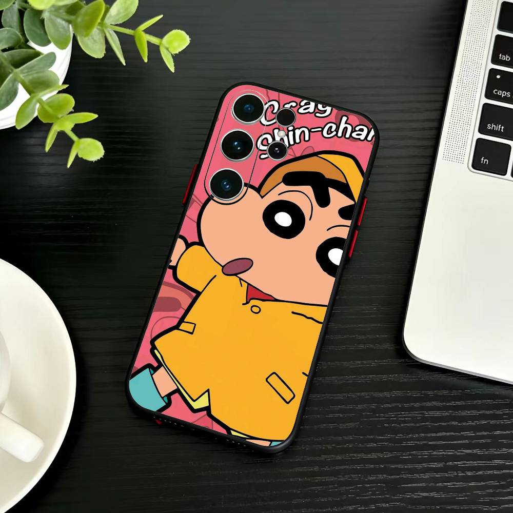 

Cartoon N-Crayon Shin-chan Phone Case For Samsung S26,S25,S24,S23,S22,S30,S21,Ultra,Plus,FE 5G Black Soft Cover Samsung S20ULTRA5G