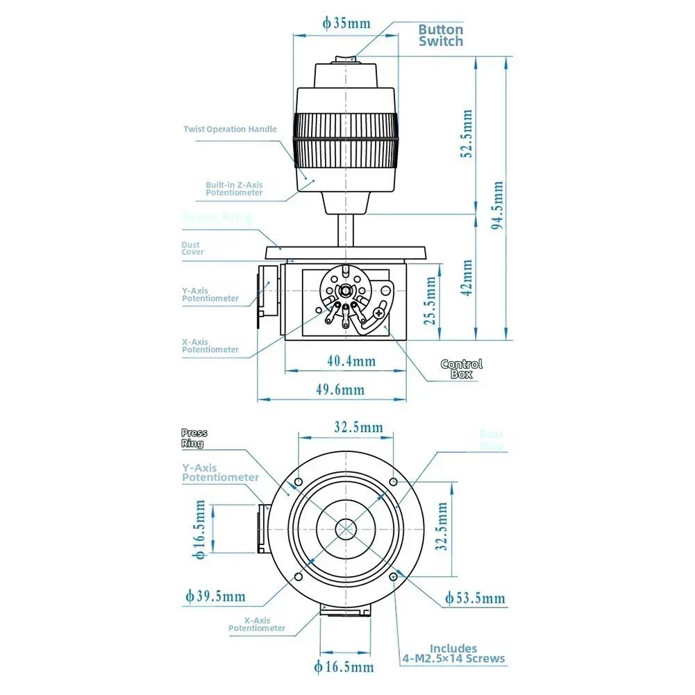 1PC 4-Axis Joystick Potentiometer Automation Machine Control Accessories Jh-D400X-R2 5K Ohm With Button Joystick With Track