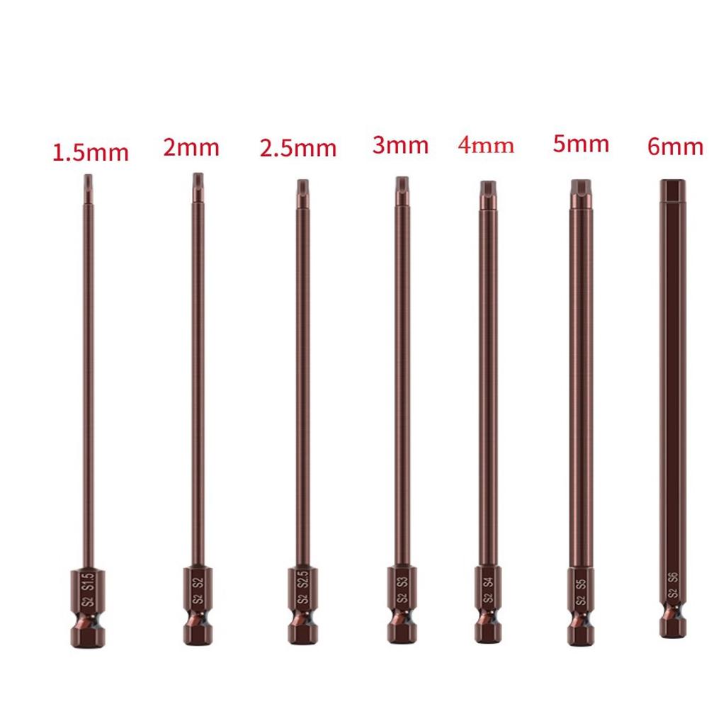 150mm 1.5-6mm Hex Head Screwdriver Bits 1/4 Hex  Magnetic Screwdriver Drill Bits Screw Driver Wrench Drill Bits Power Tool Parts
