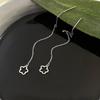 Skinny Temperament Long Fringed Earrings Spring And Autumn Small Fresh Lady Literary And Artistic Fan Hollow Flower Earrings