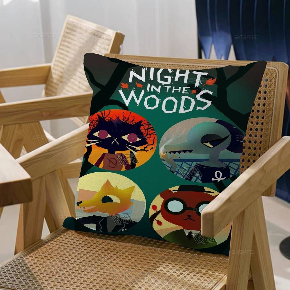 Anime Night in the Woods Personalized Pillow Cover Kids Bedroom Wild Party Decor Pillowcase kid Birthday shower Gift