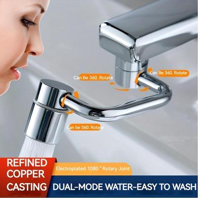 Um 1080 Grad drehbarer Edelstahl-Wasserhahn, spritzwassergeschützter mechanischer Verlängerungsarm für Badarmaturen, verbessern Sie Ihr Badeerlebnis