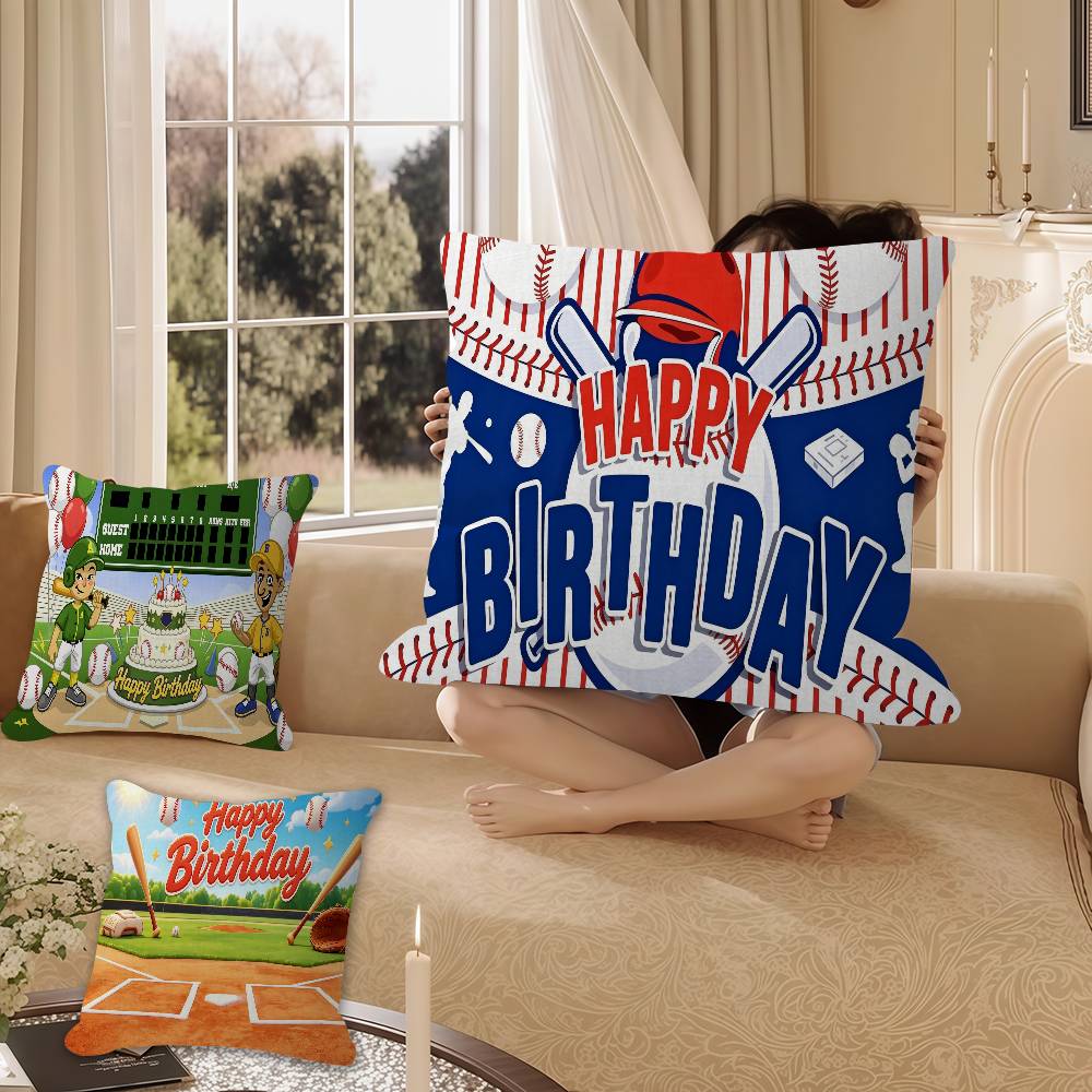 Baseball Happy Birthday Maple Design Cushion Cover Happy Autumn Harvest decor Holiday Decorati Pillow Cover