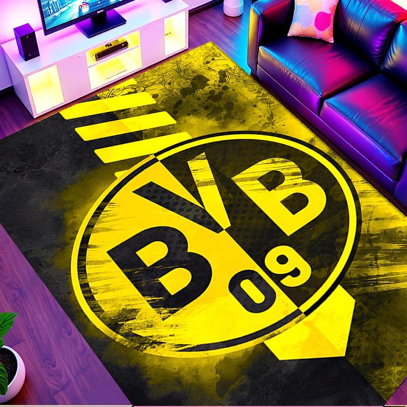 Borussia Dortmund Print Rug, Washable Floor Carpet, For Entryway Dorm Laundry Room Office Study, Home Decor Birthday Christmas Gift