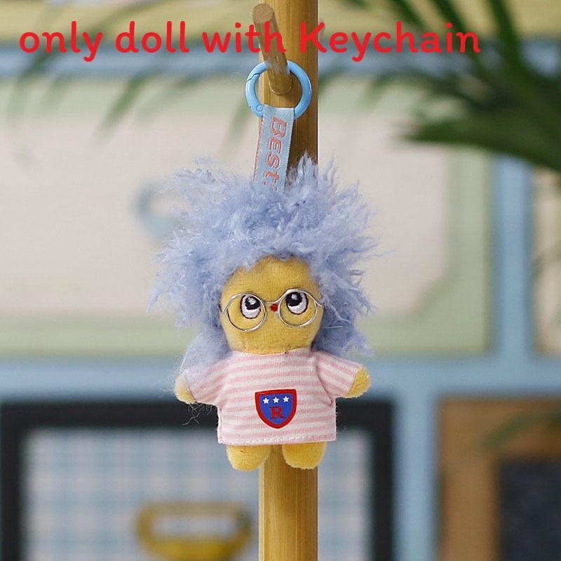 Plush Doll Keychain With Cute Cartoon Design For Backpack Decor And Accessories