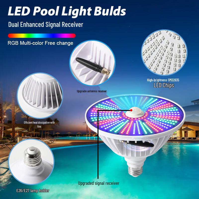NuFeng 45W Colorful LED Underwater Pool Light