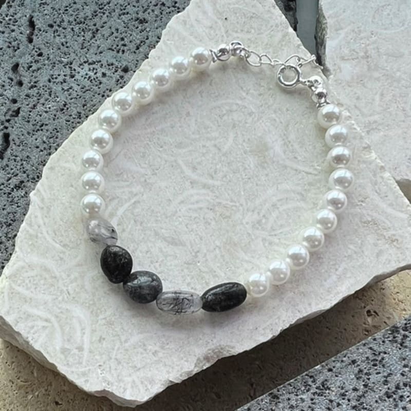 KIETIMOOR Greta Perlenarmband (Silber 925) Greta Pearl Rohsilber Armband