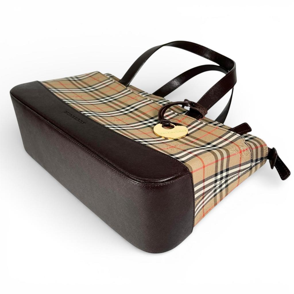 Pristine BURBERRY Handbag Nova Check Brown leather Women Used