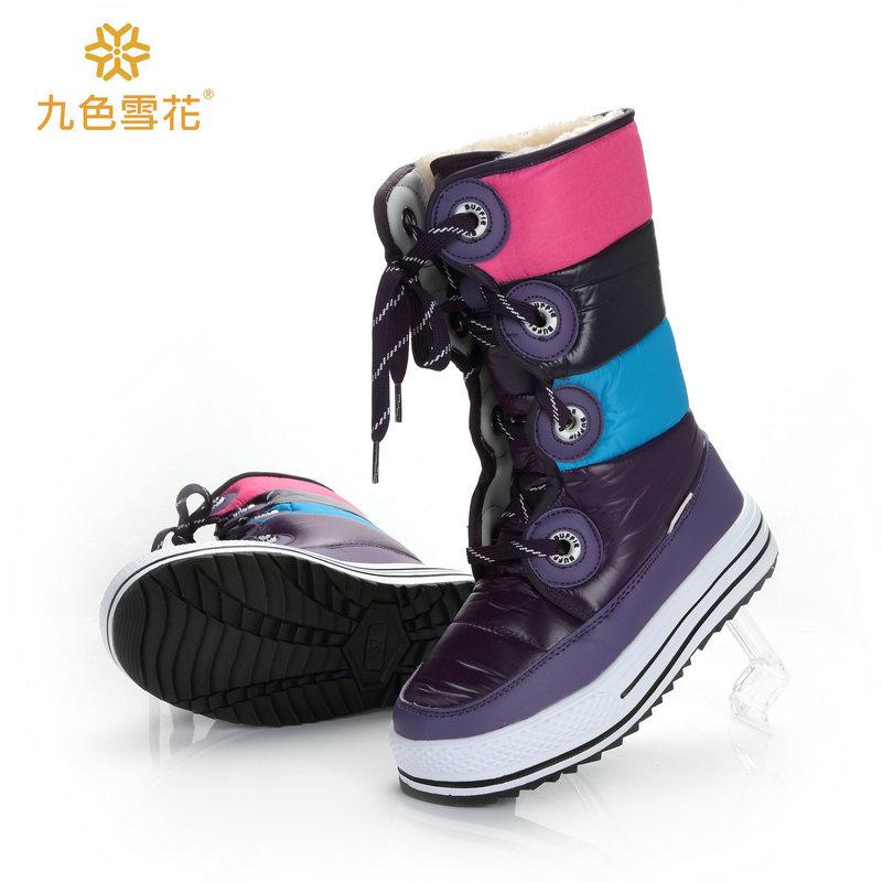 2018 Buffie Duhové Boty Cukrové Boty Lyže Cestování Foto Dámské Boty Vysoké Šněrovací Dámské Bavlněné Boty