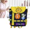 Toddler Backpack Busy Board Montessori Toy, Zip Button Lace Clock Activity Sensory Toy for Kids 1-4 Years Old, Educationa