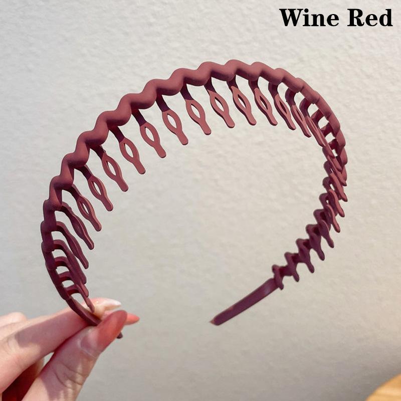 Women Simple Colorful Matte Toothed Hairbands Broken Hair Finishing Headband Outdoor Hair Hoop Headwear  Hair Accessories